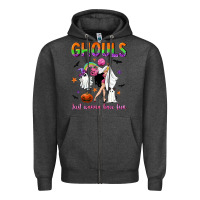 Charcoal Heather Ghouls just wanna have fun Zipper Hoodie - NancyCooperArtShop