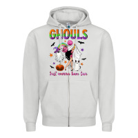 Dove Grey Ghouls just wanna have fun Zipper Hoodie - NancyCooperArtShop