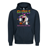 Navy Ghouls just wanna have fun Zipper Hoodie - NancyCooperArtShop