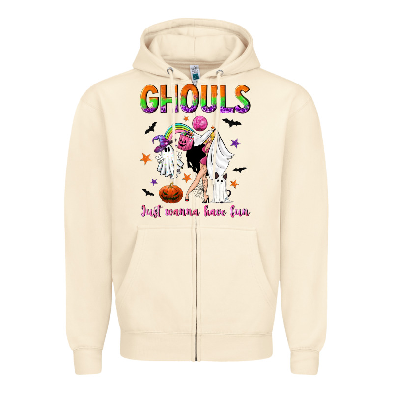 Ghouls Just Wanna Have Fun Zipper Hoodie by NancyCooperArtShop | Teevron