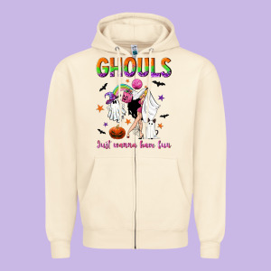 Ghouls Just Wanna Have Fun Zipper Hoodie Designed By Nancycooperartshop