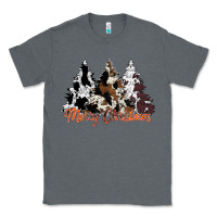 Charcoal Heather merry christmas cowhide trees Classic Tee - CowhideDigitalArt