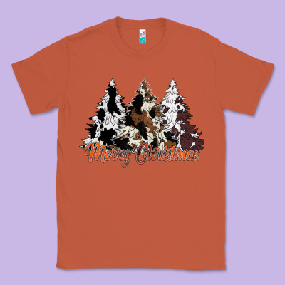 Merry Christmas Cowhide Trees Classic Tee Designed By Cowhidedigitalart