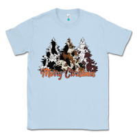Dusty Blue merry christmas cowhide trees Classic Tee - CowhideDigitalArt