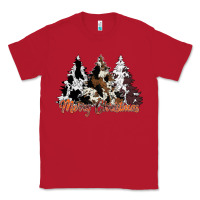 Red merry christmas cowhide trees Classic Tee - CowhideDigitalArt