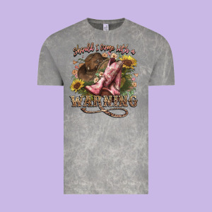 Shouldve Come With A Warning Boots  Cowboy Vintage Tee Designed By Nancycooperartshop
