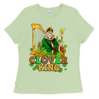 Matcha st patricks clover king  with shamrocks Ladies Tee - AdoDesignShop