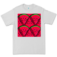 Dove Grey Watermelon Slices Seamless Pattern Premium Tee - BundleAndBundleShop