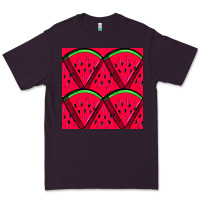 Plum Watermelon Slices Seamless Pattern Premium Tee - BundleAndBundleShop