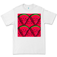 White Watermelon Slices Seamless Pattern Premium Tee - BundleAndBundleShop