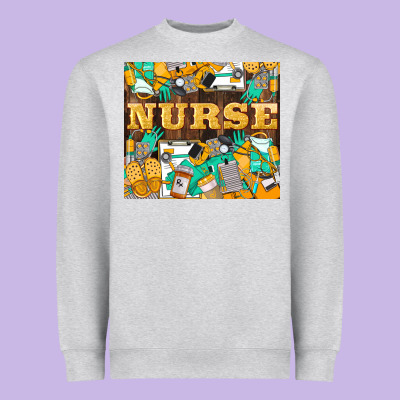 Green And Yellow Nurse Heavyweight Sweatshirt Designed By Lillyallendesigns