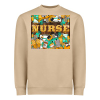 Mushroom Green And Yellow Nurse Heavyweight Sweatshirt - LillyAllenDesigns