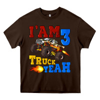 Chocolate Brown i'am three truck yeah Heavy Core Tee - Artiststas