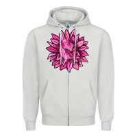 Dove Grey Breast Cancer Sunflower Zipper Hoodie - texasbilliewilder
