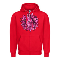 Red Breast Cancer Sunflower Zipper Hoodie - texasbilliewilder