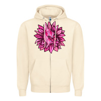 Sandshell Breast Cancer Sunflower Zipper Hoodie - texasbilliewilder