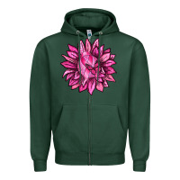 Sports Green Breast Cancer Sunflower Zipper Hoodie - texasbilliewilder