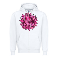 White Breast Cancer Sunflower Zipper Hoodie - texasbilliewilder