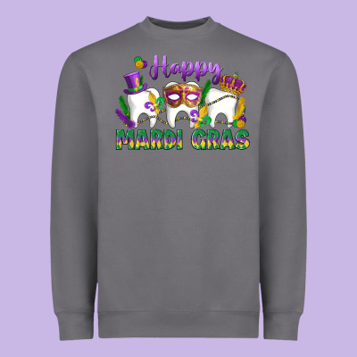 Mardi Gras Celebration With Teeth Heavyweight Sweatshirt Designed By Lillyallendesigns