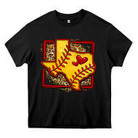 Black leopard softball texas map Heavy Core Tee - Jasminsmagicworld
