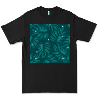 Black Tropical  Leaves Seamless Pattern Premium Tee - BundleAndBundleShop