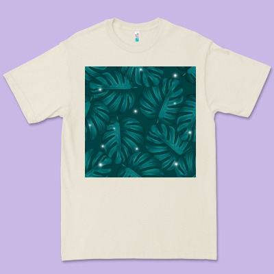 Tropical  Leaves Seamless Pattern Premium Tee Designed By Bundleandbundleshop
