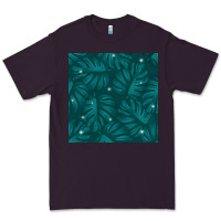 Plum Tropical  Leaves Seamless Pattern Premium Tee - BundleAndBundleShop