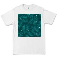White Tropical  Leaves Seamless Pattern Premium Tee - BundleAndBundleShop