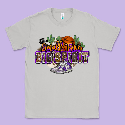 Small Town Big Spirit Basketball Classic Tee Designed By Nancycooperartshop