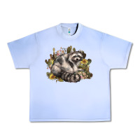 Grape Ice floral racoon western Urban Heavy Tee - NancyCooperArtShop