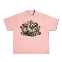 Salmon floral racoon western Urban Heavy Tee - NancyCooperArtShop