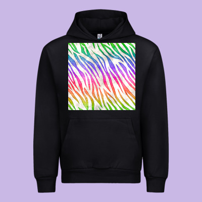 Watercolor Rainbow Zebra Seamless Pattern Urban Hoodie Designed By Bundleandbundleshop