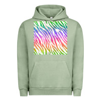 Pigment Oil Green watercolor rainbow zebra seamless pattern Urban Hoodie - BundleAndBundleShop