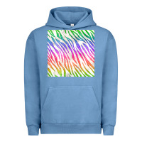 Pigment Pebble Blue watercolor rainbow zebra seamless pattern Urban Hoodie - BundleAndBundleShop