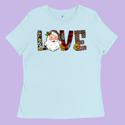 Love Santa Ladies Tee Designed By Jahusdesignshop