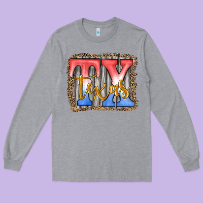 Tx Texas Long Sleeve Tee Designed By Jahusdesignshop