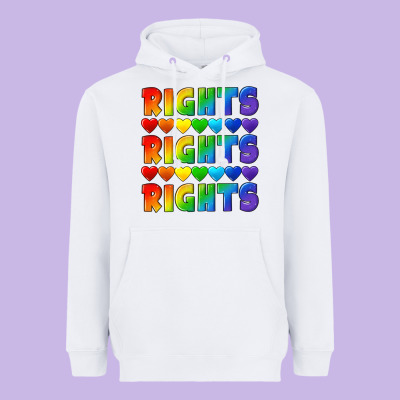 Rights Rights Rights Pride Heavyweight Hoodie Designed By Cowgirlartshop