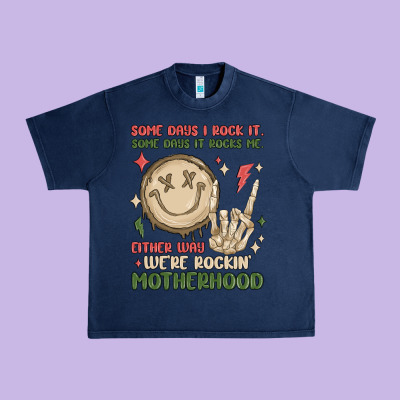 Some Days I Rock It Some Days It Rocks Me Either W Urban Heavy Tee Designed By Maliassmallbusiness