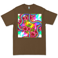 Cacao tie dye floral seamless pattern Premium Tee - BundleAndBundleShop