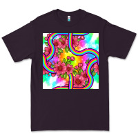 Plum tie dye floral seamless pattern Premium Tee - BundleAndBundleShop