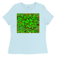 Baby Blue shamrock bomb Ladies Tee - AdoDesignShop