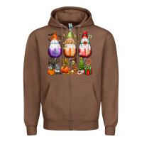 Chestnut Hallothanksmas wine glasses and gnomes Zipper Hoodie - texasbilliewilder
