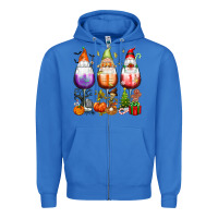 True Royal Hallothanksmas wine glasses and gnomes Zipper Hoodie - texasbilliewilder