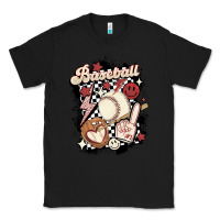 Black checkered retro baseball Classic Tee - MaliasSmallBusiness