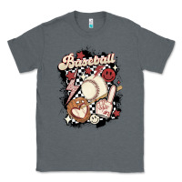 Charcoal Heather checkered retro baseball Classic Tee - MaliasSmallBusiness