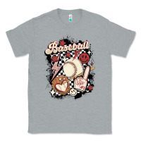 Heather Grey checkered retro baseball Classic Tee - MaliasSmallBusiness