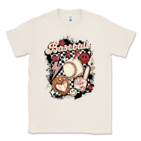 Natural checkered retro baseball Classic Tee - MaliasSmallBusiness