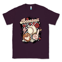 Plum checkered retro baseball Classic Tee - MaliasSmallBusiness
