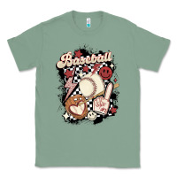 Sage checkered retro baseball Classic Tee - MaliasSmallBusiness