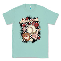 Seafoam checkered retro baseball Classic Tee - MaliasSmallBusiness